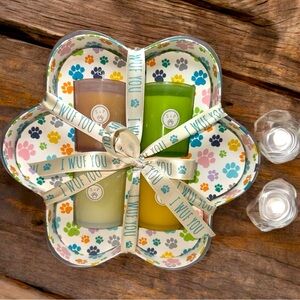 Sand + Paws Pet Odor Neutralizing Gift Set - Glass Jar Candles Set of 4 NIB